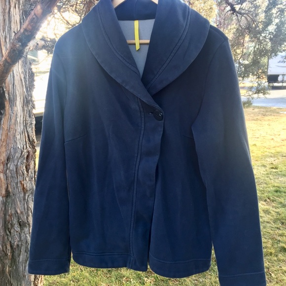 Lole Jackets & Blazers - Lole Navy Jacket Blazer Cardigan Large Cotton/poly